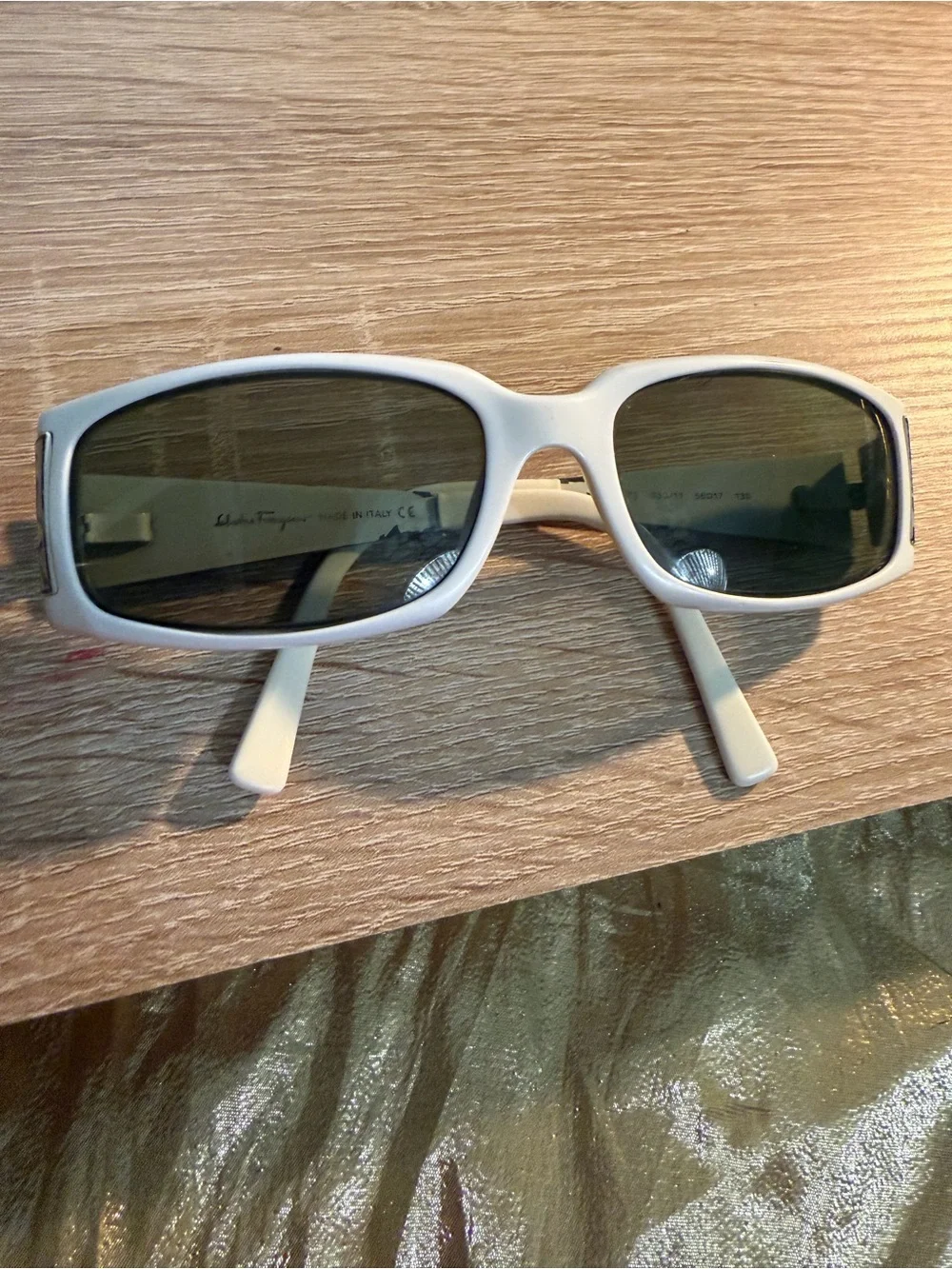 Salvatore Ferragamo White Frame Sunglasses